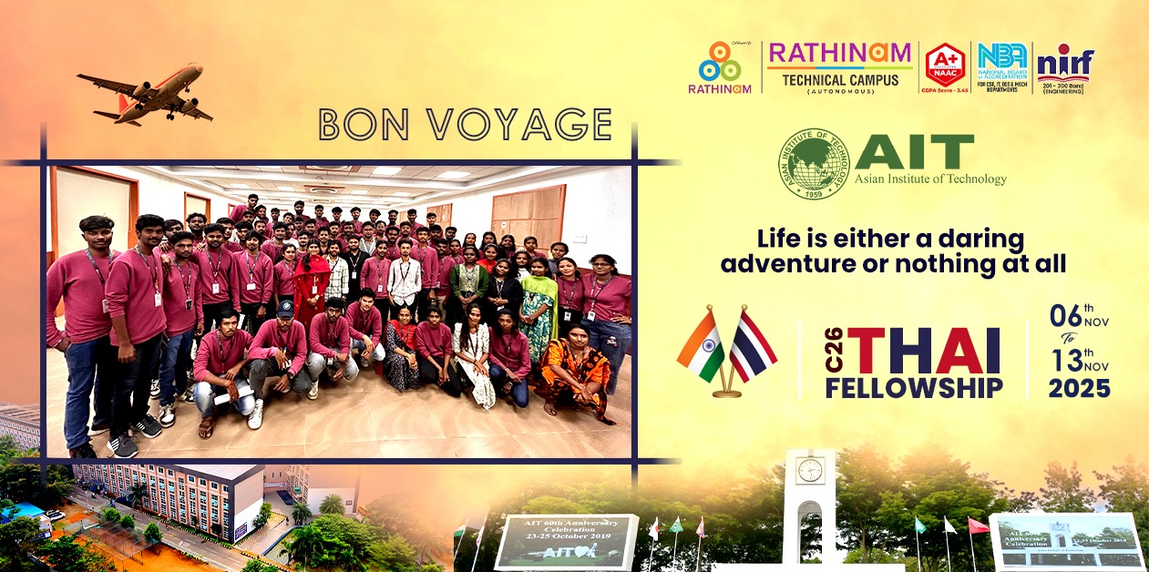 Rathinam Students Begin Thai Fellowship at AIT Thailand